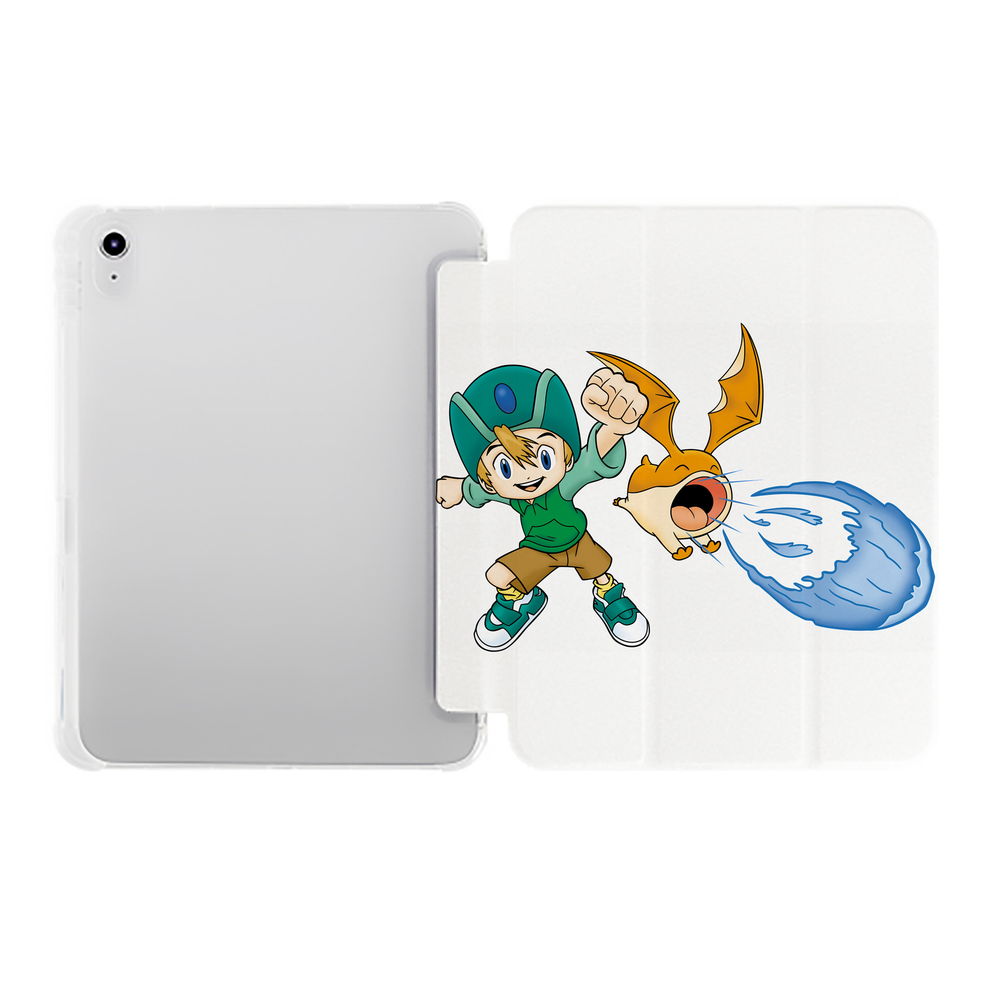 （画像用） Digimon デジタルモンスター/デジモン IPad ケース ペン収納付き 三つ折りスタンド PUレザー×シリコン 対応機種9.5/10.5/10.9インチ
